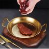 Hammered Stainless Steel Fry Pot Saucepan with 2 Ear Hot pot Dry Pots Seafood Fried Chicken Plate Korean Flat Kitchenware