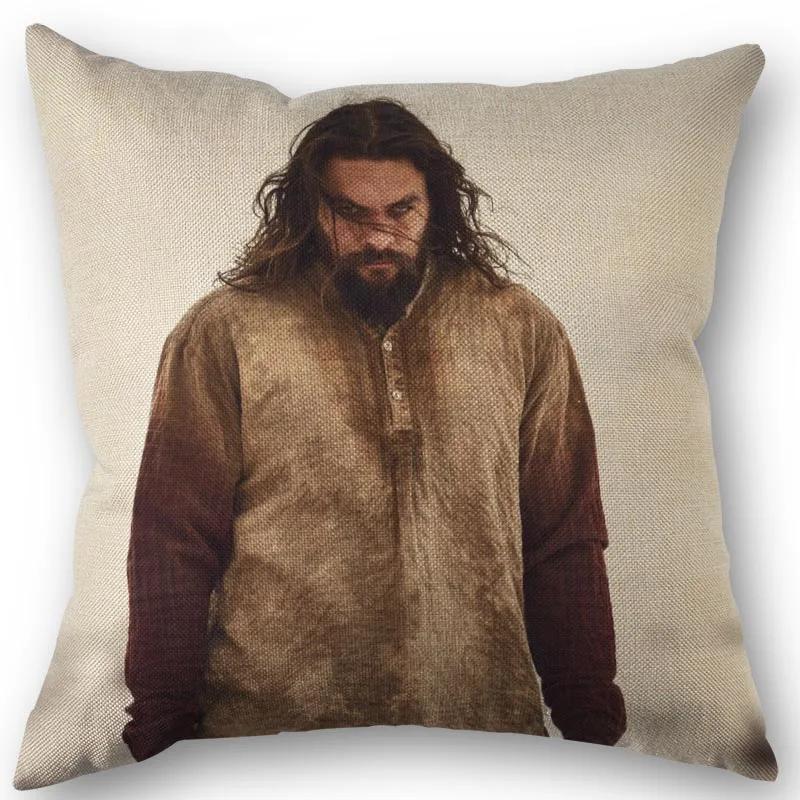 45X45Cm Pillow Cover Jason Momoa Square Zipper Cotton Linen Pillow Cases Bedroom Home Wedding Decorative Pillowcase 1213
