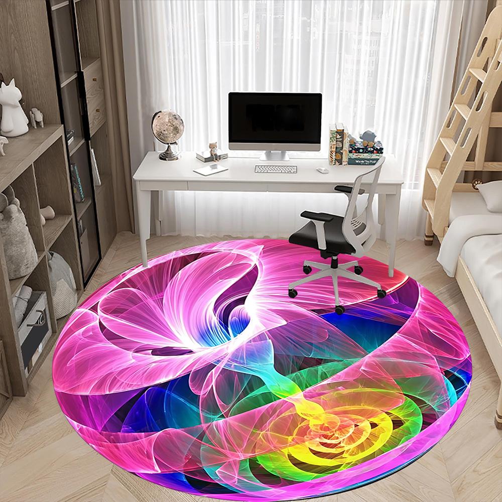 1pc Colorful Sphere Chair Carpet for Office, Soft, Non Slip Polyester Mat, Office, Entryway, Living Room, Bedroom