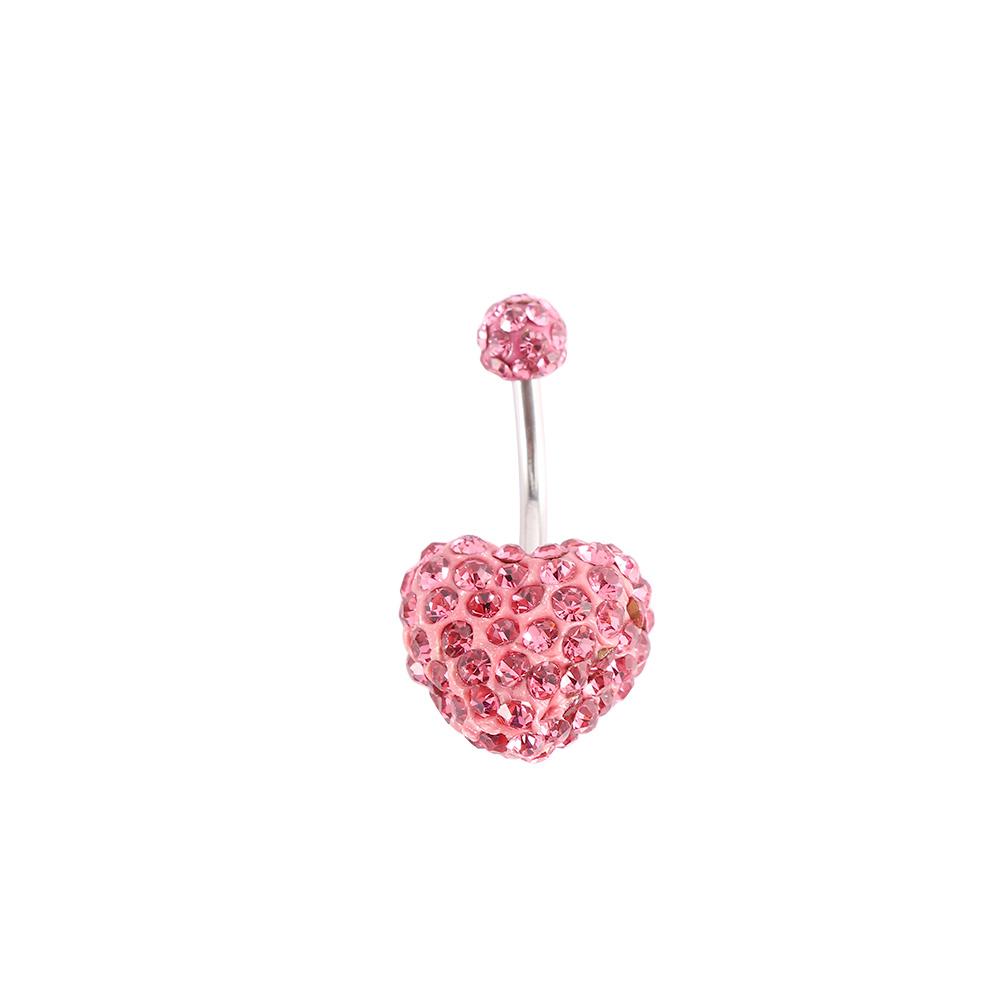 Colorful Heart Crystal Belly Button Rings Surgical Steel Belly Bar Navel Piercing Jewelry Hot Summer Women Body Piercing Jewelry