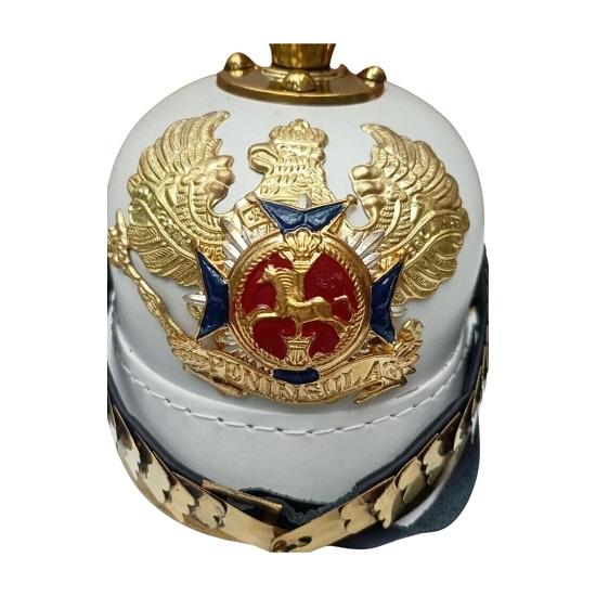 Halloween German Leather Pickelhaube White Helmet Imperial Prussian KA