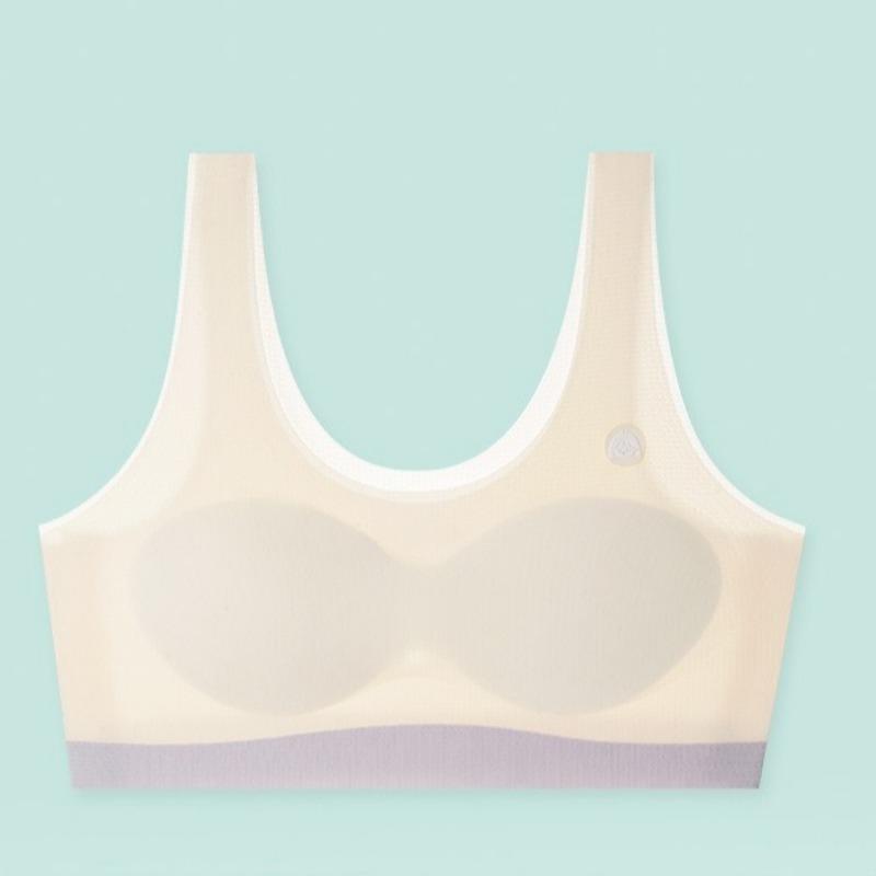 Seamless Soft Comfortable Bandeau Training Vest for Growing Puberty Girls Breathable Skin Friendly Kids Developmental Underwear for School Students