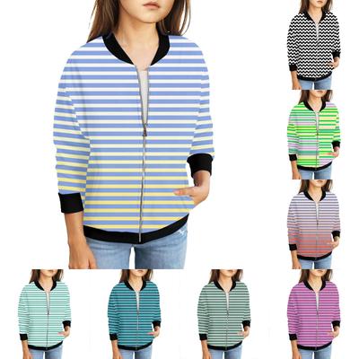 Girls Zip Up Jackets Kids Fall Long Sleeve Sweatshirts Outerwear With Pockets 5-15Years