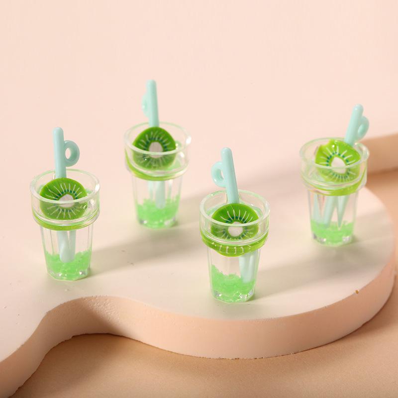 Mini Luminous Fruit Straw Cup Keychain Pendant - Cute Jewelry Accessory
