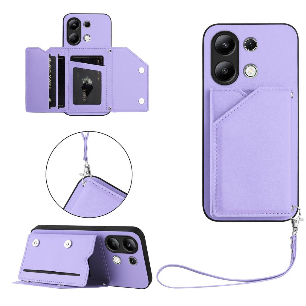 Für Xiaomi Redmi Note 13 4G Hülle Kartenhalter Ständer Hautgefühl Handyhülle mit Handschlaufe
