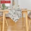 1PC Nuan Series Modern Retro Printed Tassel Decoration Cotton Linen Table Runner for Dinner Table Decor Kitchen for Home Table Home Decor