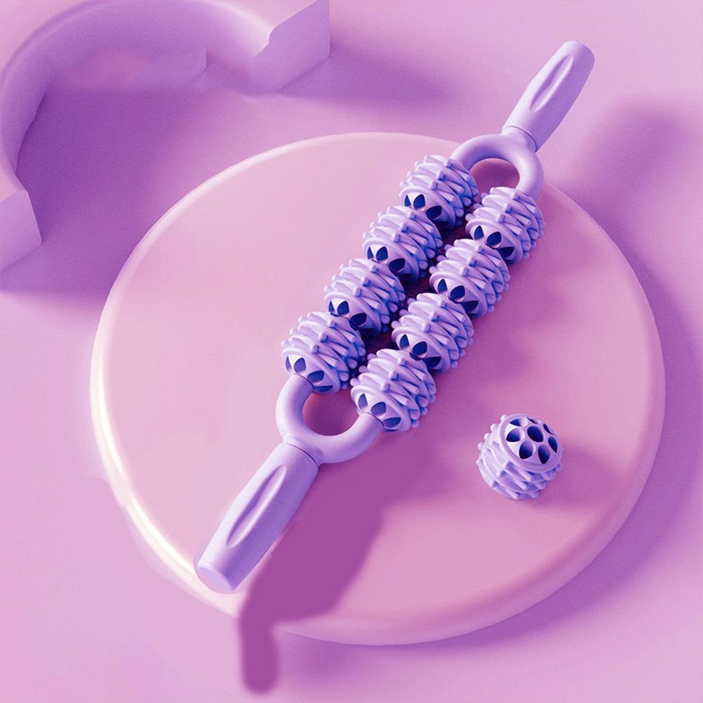 

Multifunction Roller Ball Massage Stick Fitness Fascia Stick Portable Yoga Massage Stick Forearms 8 roller-purple