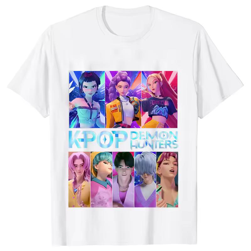 Dame T-skjorte Klær Kpop Demon Hunter HuntrX Grafiske Topper Dame T-skjorte Mote Koreansk Casual Harajuku Kortermet T-skjorte