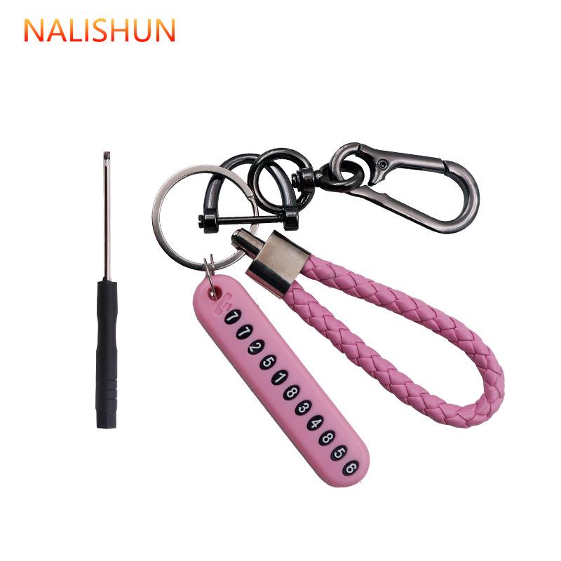 Engraved Keychain Anti-Lost Tag for Phone Number - Unisex Car Key Pendant Ring