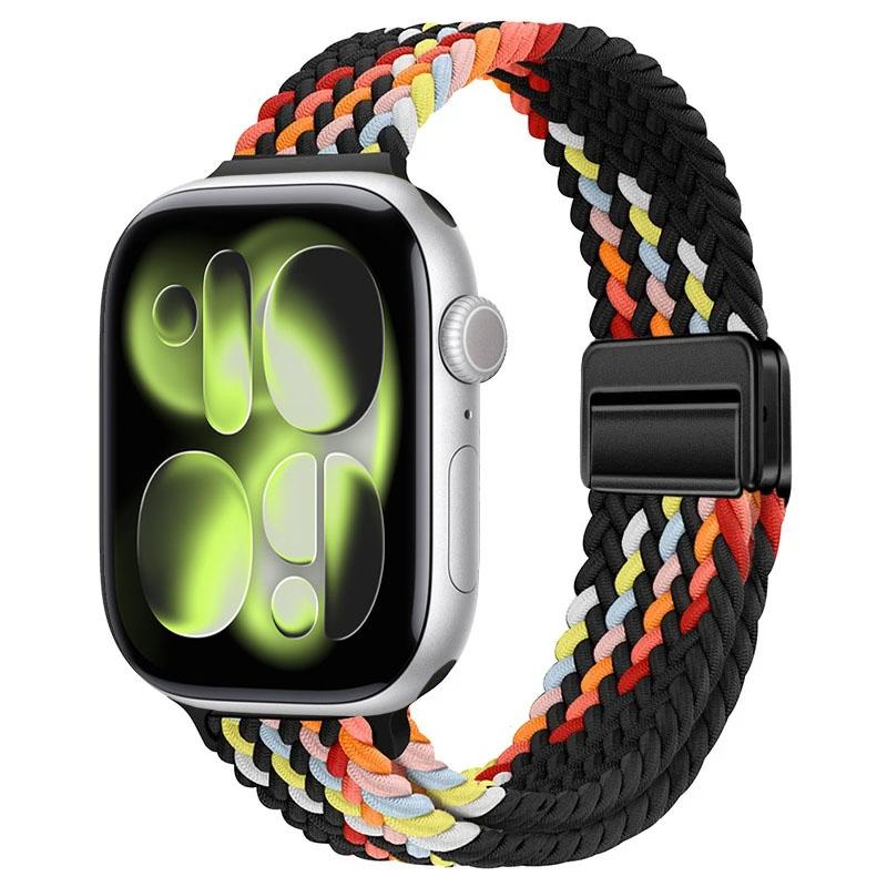 Cinturino intrecciato in nylon per Apple Watch Ultra 3 49mm 11 10 46mm 42mm Braccialetto con fibbia magnetica IWatch 9 8 7 41/45mm 6 5 4 SE 44/40mm