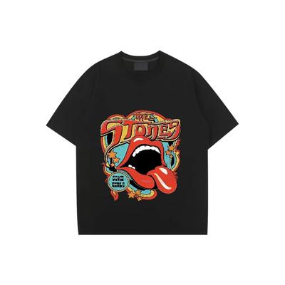 T-shirts à Manches Courtes pour Homme avec Imprimé Lèvres Rouges Hip-hop Nouveaux Y2k Créativité Tendance Rétro Été Street Fashion Hauts Décontractés
