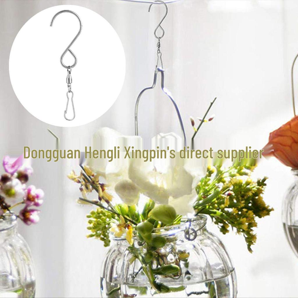S-Shaped Swivel Bearing Stainless Steel Wind Chime Outdoor Decorative Hook
