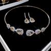 Luxus Perlen- & Diamant-Wassertropfen-Ohrring- & Halsketten-Set - Elegante High-End Damenmode