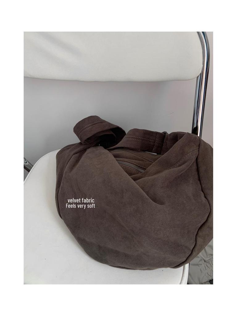 2024 Retro Kaffeefarbe Canvas Umhängetasche - Damen Nische Lazy Style