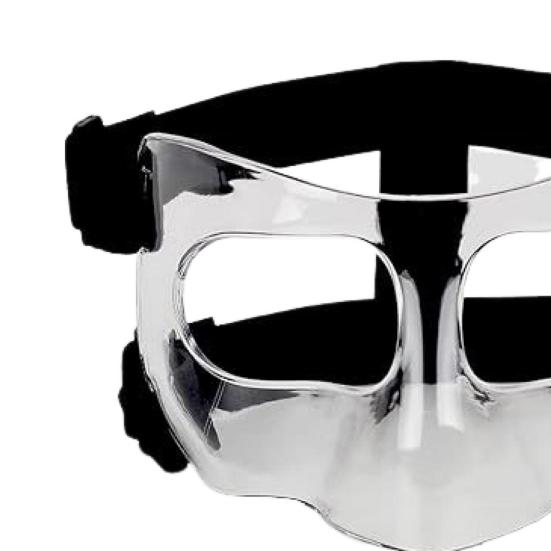 Sports Face Protection Cover Nose Guard High Strength Impact Resistant Transparent Basketball Football Training Face Shield Cover