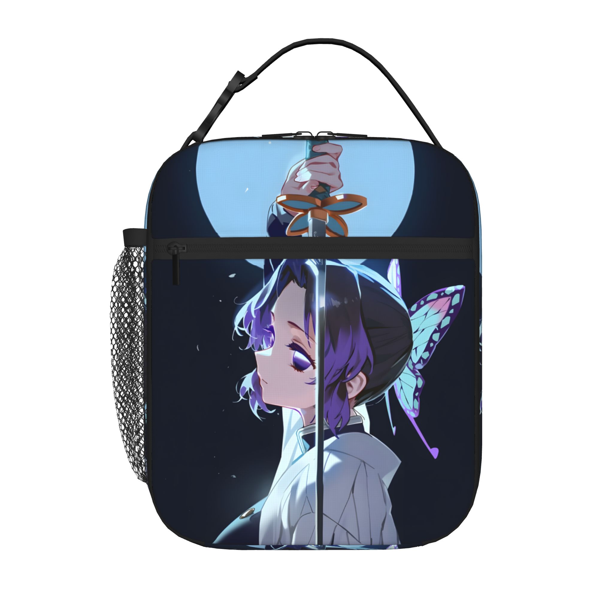 1 Piece Portable Lunch Container Slayer Corps Girl Zipper Closure Durable Pocket Demon Slayer For Lunch Lunch Box Bag One Size