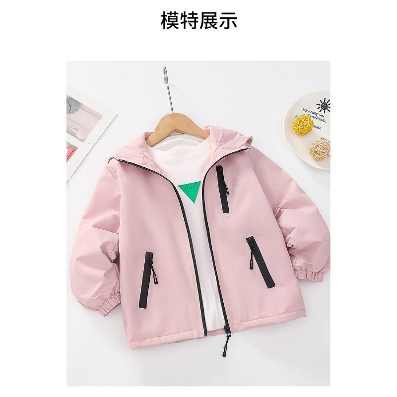 Girls Fleece Lined Outdoor Windbreaker Jacket Kids Casual Long Sleeve Outerwear