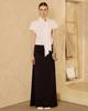 Wave Seoul H-Line Stretch Long Skirt Deep Navy