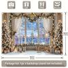 2D plane, 1pc winter snow scene Christmas photography background - polyester fiber, indoor/outdoor party decoration