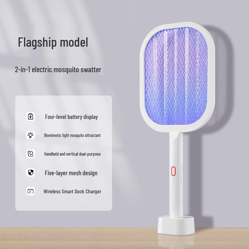 Rechargeable Electric Mosquito Swatter & Lure, Two-in-One Mosquito Killer Lamp with Electric Shock P1 Two-in-One Mosquito Swatter