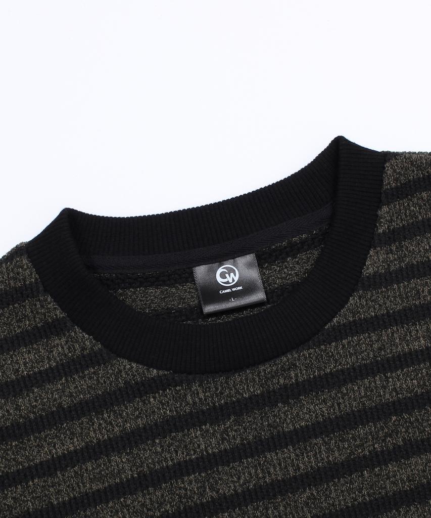 CAMEL WORK Relaxed Striped Knit (Green)