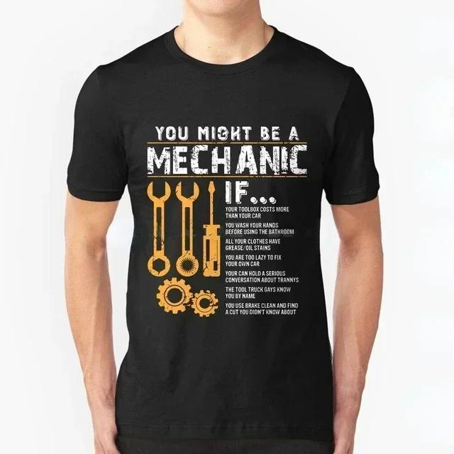 Lustige Mechaniker Geschenke Rife Young T-Shirts Design Oberteile Shirt Damen Hip Hop T-Shirts Vintage Du bist vielleicht ein Mechaniker Wenn Aufdruck T-Shirt
