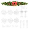 K1AE Snowflake and Icicle Ornament Set Christmas Celebration Hanging Ornament Snowflake and Icicle Baubles Collection
