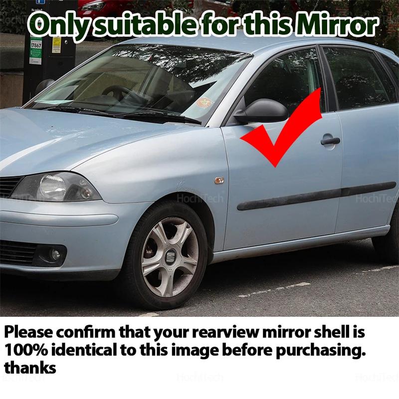 Car ABS Side Door Mirror Cover for Seat Ibiza MK3 6L 2002-2008 Horn Bright Black Auto Exterior Sides mirror Cover With Tool