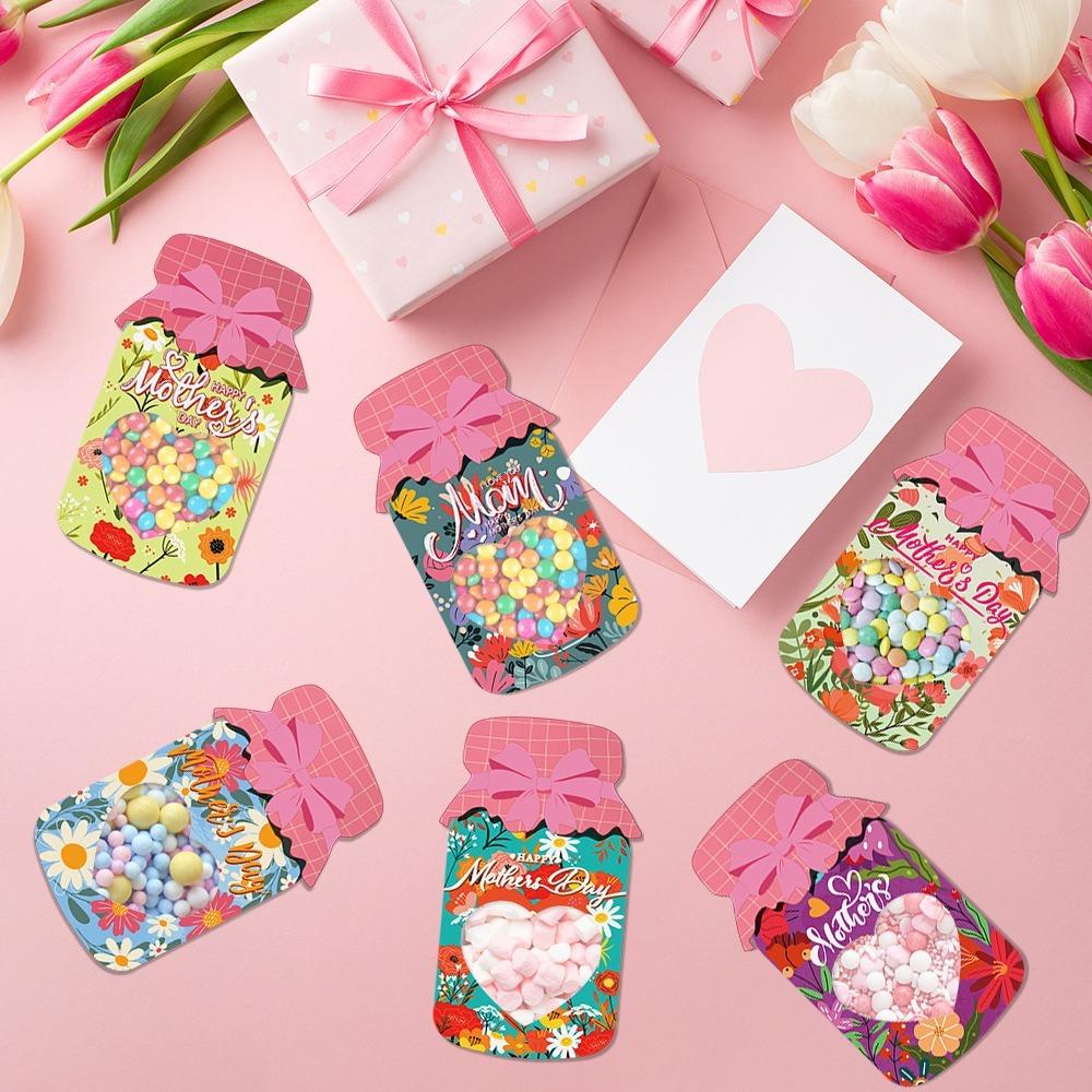 18pcs Flowers Mother's Day Cards Bag Romantic Gift Packaging Bag  For Mother's Day Party Favors