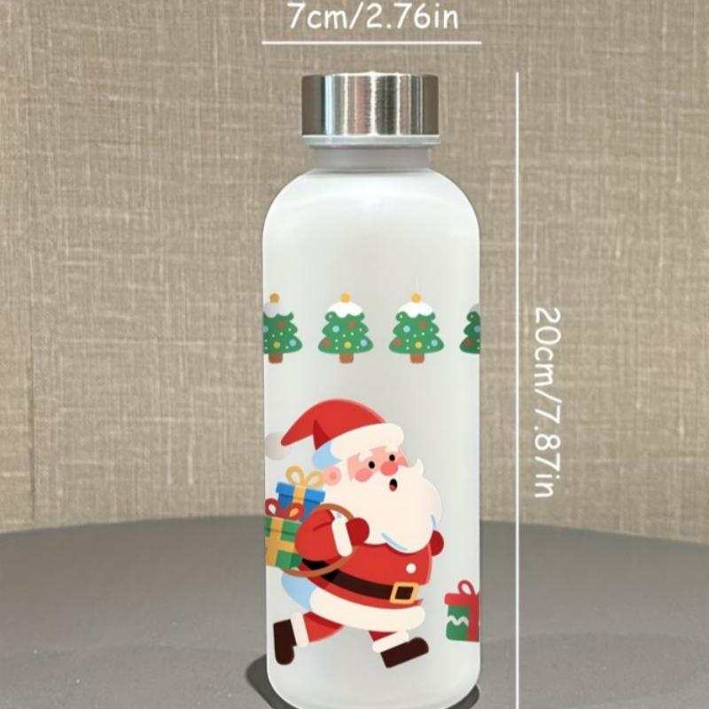 3D Printed 500ml Christmas Water Bottle with Cute Santa & Reindeer Design Cartoon Cute High Appearance Plastic Water Cup