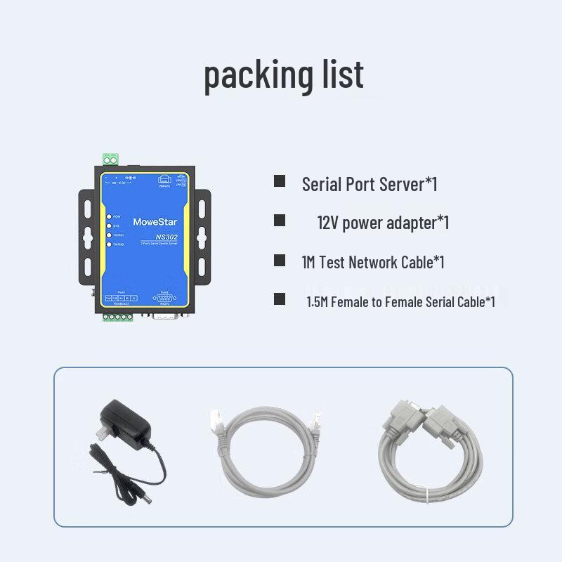 MoweStar NS302 Dual Serial Port To Ethernet Server