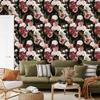 Roses and Fern Leaves Wallpaper for Living Room and Bedroom 50x1000