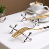 Metal Chopstick Rest Cutlery Rest Reusable Chopstick Stand Dining Utensil Rest Prevents Rolling for Spoons Forks Dining Table Home Party Wedding Use