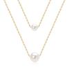 IOGOU 100% 925 Sterling Silver 5.5-6mm&8-8.5mm Round Natural Freshwater Pearl Double Layer Necklace for Women Wedding Jewelry