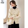 Women's Solid Color Round Neck Knitted Cardigan Sweater