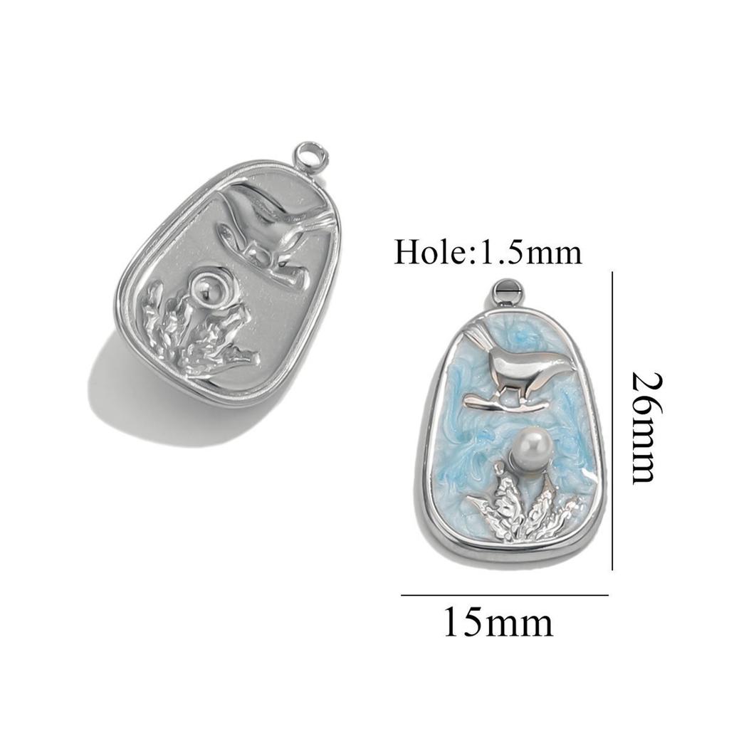 2 Pcs 304 Stainless Steel Charms Enamel Lotus Flowers Starfish Birds Sun Pendants For Diy Necklace Bracelet Jewelry Making