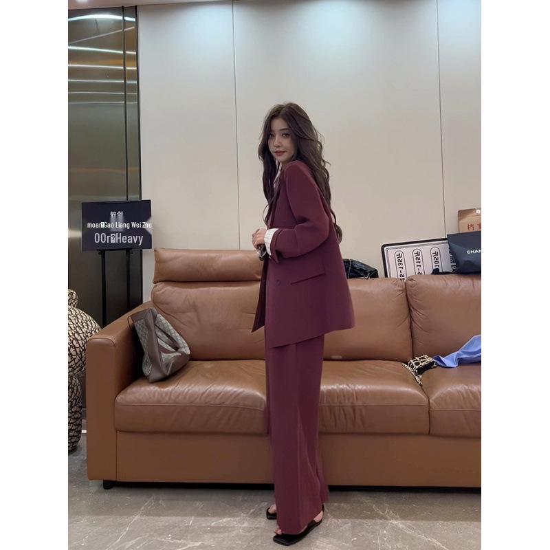 Spring 2023 Plus Size Women's Lightly Mature Mid-Length Suit Set - Chubby MM Professional Two-Piece Outfit