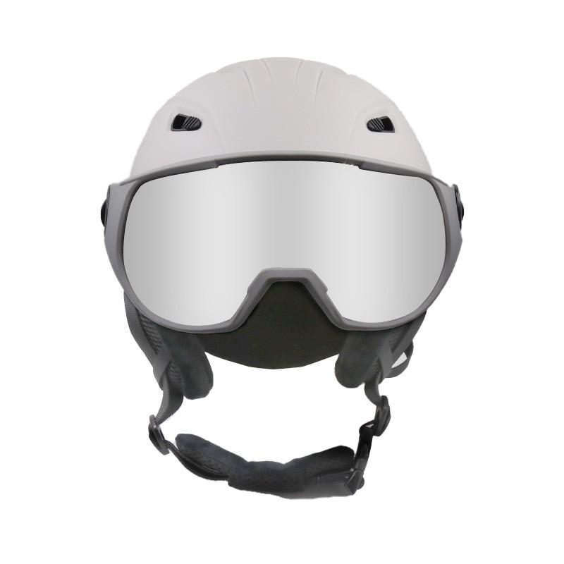 Integrated Ski Helmet With Removable Goggles TPU Outdoor Winter Sports Protection Headgear Adults