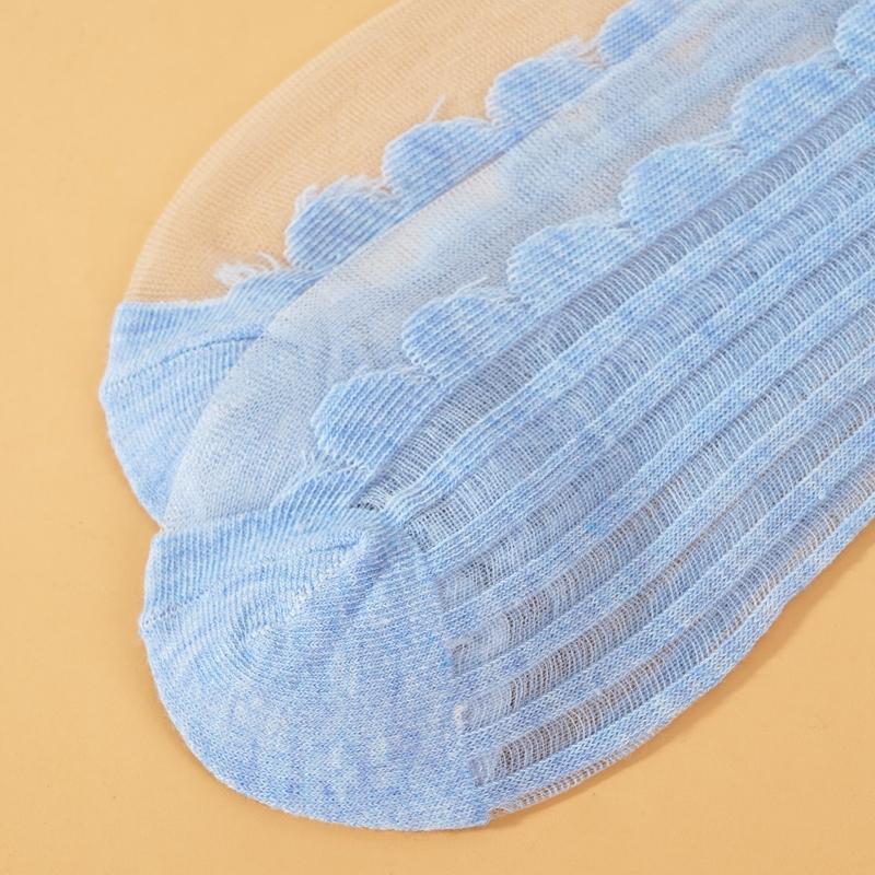 5 Pairs/Lot Sexy Lace Mesh Fishnet Socks Mixed Fiber Transparent Stretch Elasticity Ankle Net Yarn Thin Women Cool Socks