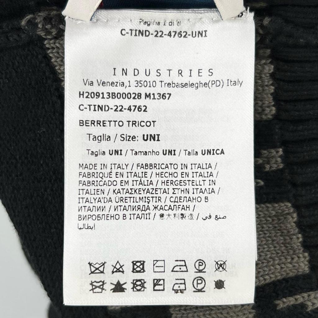 Ausgezeichnete MONCLER Strickmütze BERRETTO Logo-Patch schwarze Baumwolle Damen Gebraucht