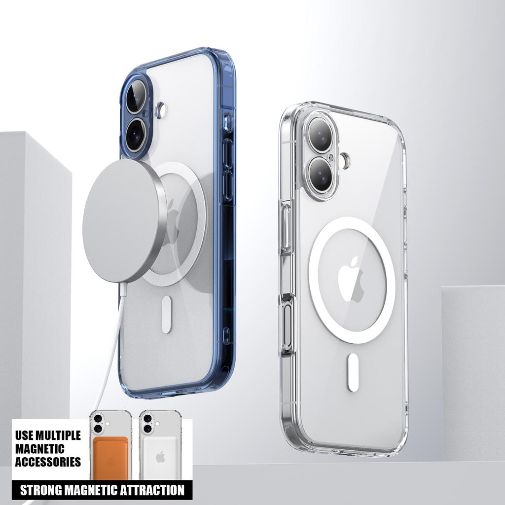 For iPhone 17 Case Compatible with MagSafe Precise Cutouts TPU+PC Clear Phone Back Cover