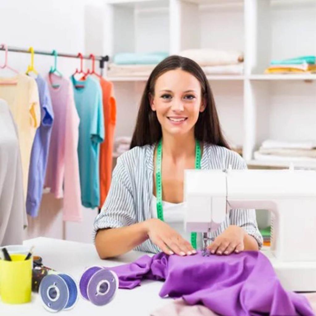 36Pcs Bobbin Thread Set Assorted Color Transparent Plastic Polyester Prewound Bobbin Thread for