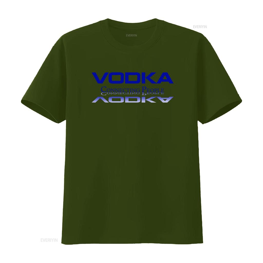 Wodka Verbindet Menschen Print Trendiges Weißes T-Shirt 040 W vintage Gewaschen Leicht Lässig Atmungsaktiv Bequem Grafik
