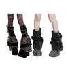 Harajuku Punk Mehrlagige Rüschen Beinwickel Abdeckung mit Bändern Bandagen Dehnbar Ausgestellte Beinstulpen Fußlose Lange Socken für Damen