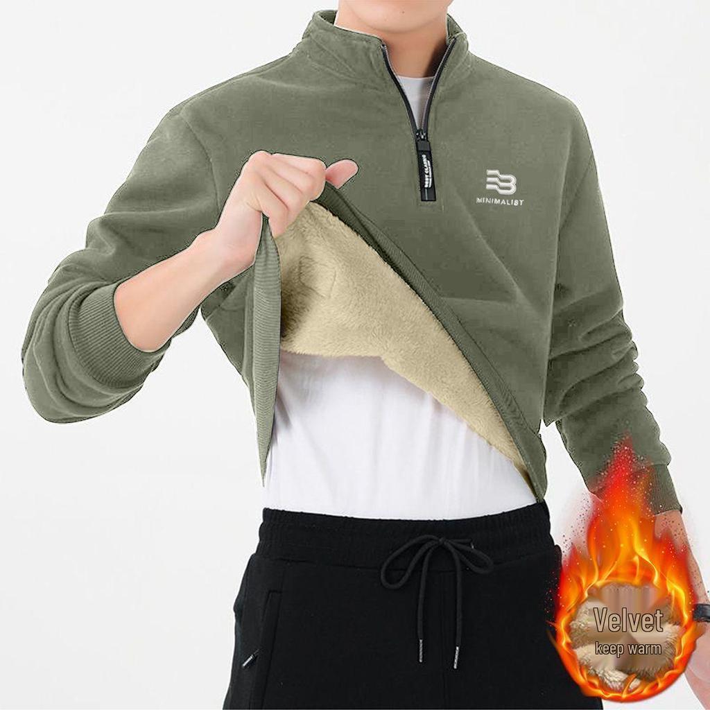 Men's Windproof Fleece Lined Sweatshirt Jacket - New Autumn/Winter Style Outerwear.