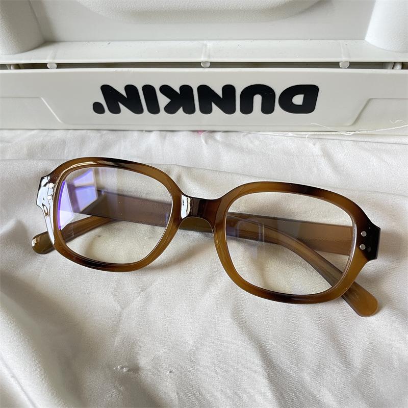 Modern Retro Narrow Oval Shaped Glasses Frame Female Concave Design Street Photography Personalized Flat Mirror Simple Design