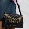Versace Jeans Couture Vintage Quilted Chain Letter Logo Pendant Tote Shoulder Bag Women bags Black 73VA4BC4-ZS409-899