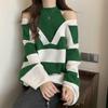 Fake Two Neck Hanging Off Shoulder Long Sleeved Pullover Sweaters for Women In Autumn and Winter Loose and Slimming Chic Tops