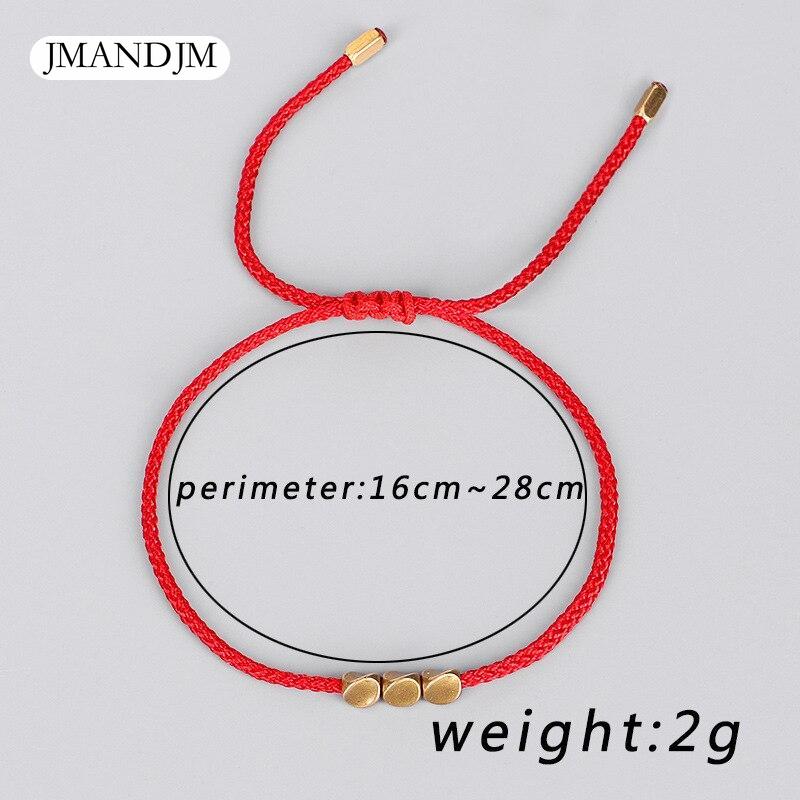 Buddhism Tibetan Copper Beads Bracelet Red Black Luck Rope Braided Bracelet & Bangles for Women Men Amulet Bracelet Jewelry