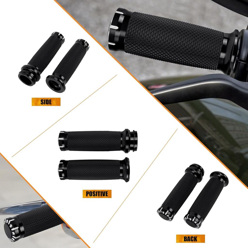 Electronic Throttle 1" Handlebar Grips for 25mm Handle Bars Universal Fit for Harley Softail Deluxe Breakout Low Rider Street Glide Road King Electra